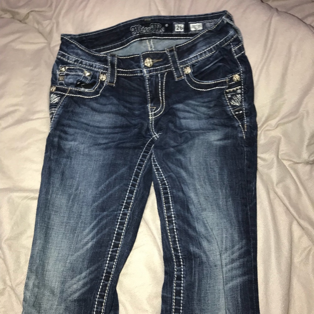Miss Me Jeans, boot-cut, size 26, dark wash